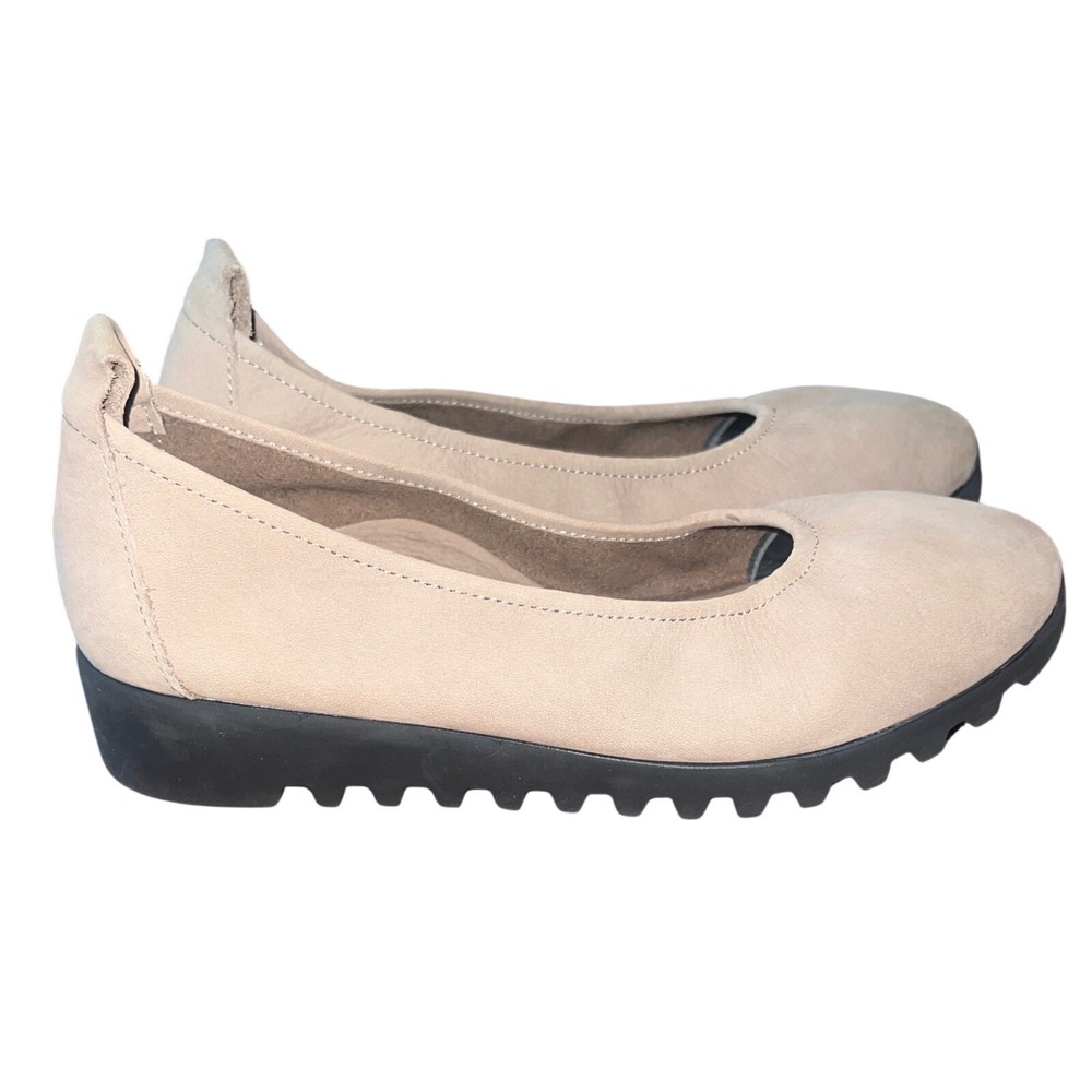 Aetrex Brianna BW102W Taupe Leather Ballet Flats Comfort Shoes Mens 7.5-8 EU 38